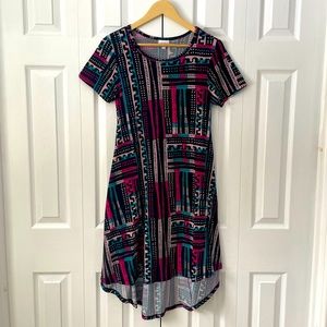 LulaRoe Carly Swing Dress In Abstract Print Size XS